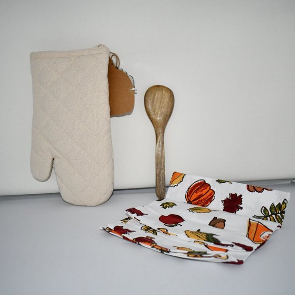 Mud Pie Oven Mitt Set Festive Fall Collection #41170050T NWT Details: Set of 4 - Picture 2 of 3